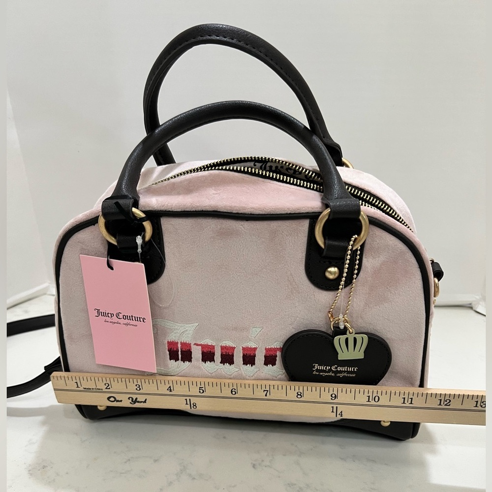 JUICY COUTURE SOFT PINK SATCHEL WITH BLACK ACCENTS - Picture 5 of 13